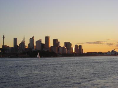 Skyline von Sydney von der Fähre aus Manly